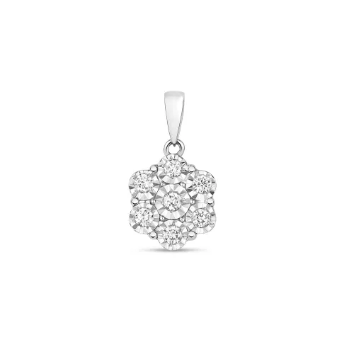 0.25ct Illusion Diamond Pendant - 9ct White Gold